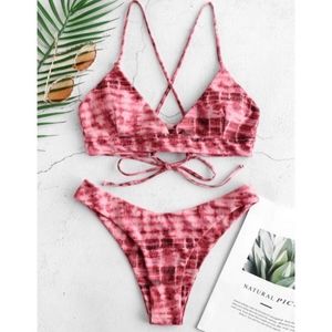 🟣 Pink Tye Dye Bikini Sz M